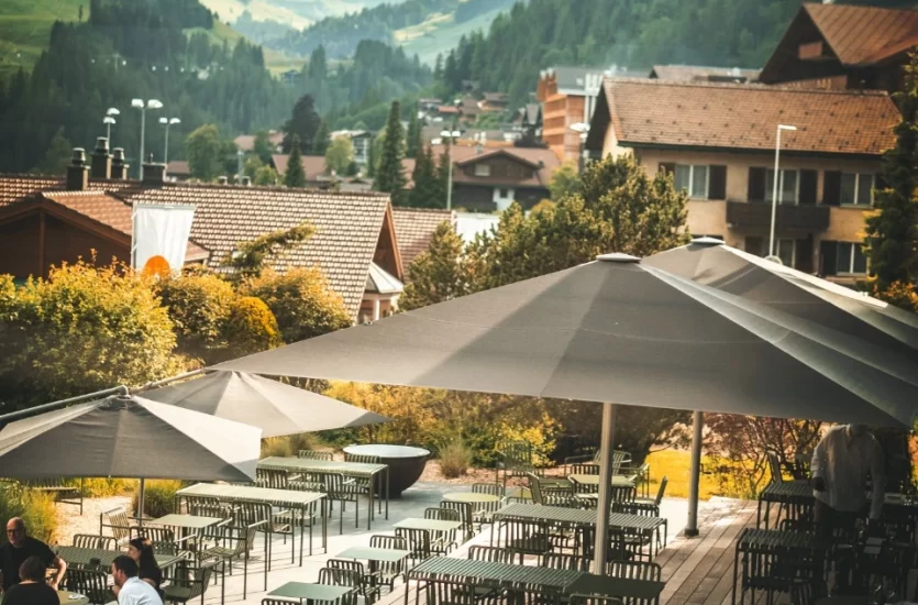 Outdoor terrace dining at AGAR restaurant